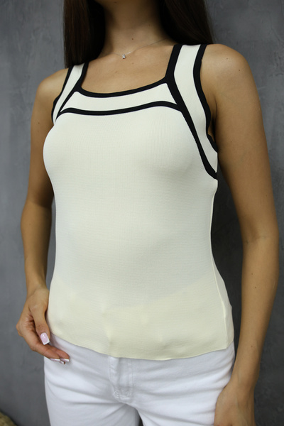 ALCHON U ριγέ ριγέ λαιμόκοψη Χοντρό λουράκι Καλοκαιρινό γυναικείο πλεκτό μπλούζα εσώρουχο