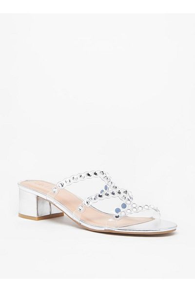 Celeste Women's Embellished Slip-On Sandals with Block Heels