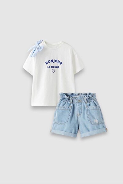 TİJK Girl's Jeans and Shorts Set
