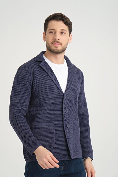 Zm Giyim Erkek Blazer Ceket Triko Pamuk Cepli Hırka