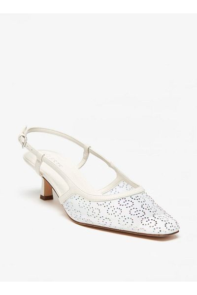 Celeste Women's Embellished Slingback Sandals with Kitten Heels