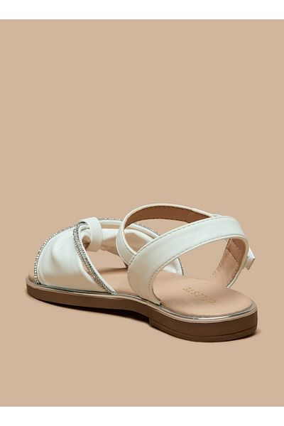 Celeste Girls' Bow Detail Sandals with Hook and Loop Closure