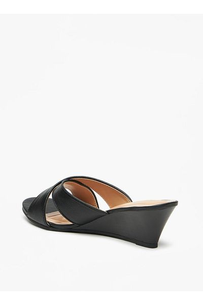 Celeste Women's Cross Strap Slip-On Sandals with Wedge Heels