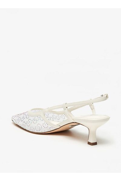 Celeste Women's Embellished Slingback Sandals with Kitten Heels