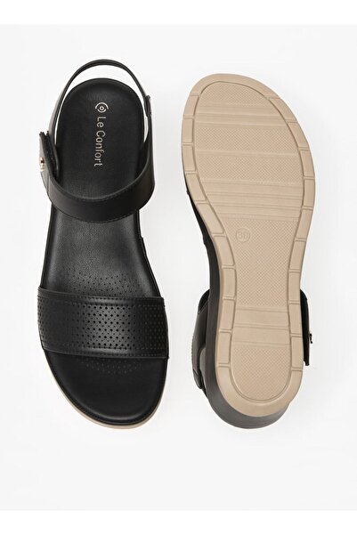 Le Confort Textured Wedge Heel Sandals with Hook and Loop Closure