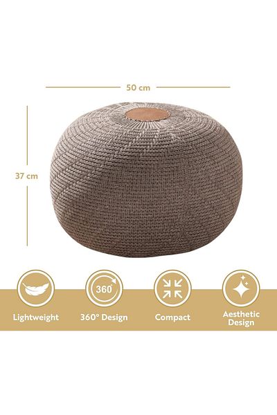 English Home Pouf Hocker, Runder Pouf, Sitzhocker, Pouffe, Fußhocker, Strickpouf Hocker für Wohnzimmer