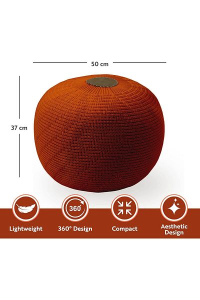 English Home Pouf Hocker, Runder Pouf, Sitzhocker, Pouffe, Fußhocker, Strickpouf Hocker für Wohnzimmer