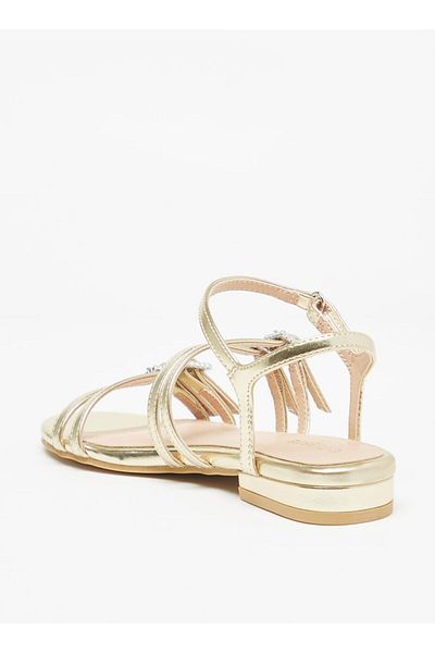 Celeste Girls' Buckle Detail Sandals with Hook and Loop Closure