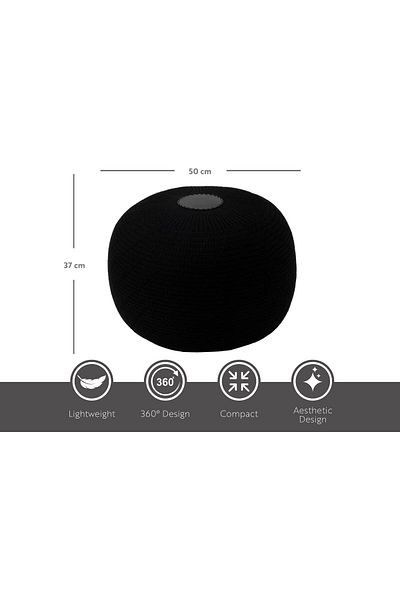 English Home Pouf Hocker, Runder Pouf, Sitzhocker, Pouffe, Fußhocker, Strickpouf Hocker für Wohnzimmer