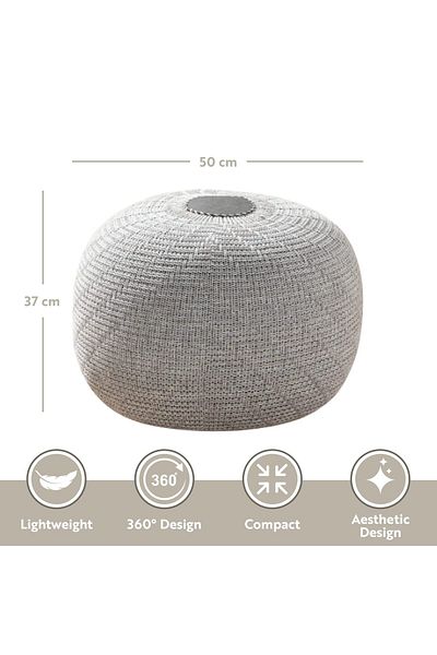 English Home Pouf Hocker, Runder Pouf, Sitzhocker, Pouffe, Fußhocker, Strickpouf Hocker für Wohnzimmer