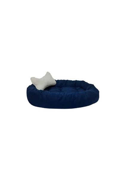 Patili Evler Indoor Large Size Dog Bed with Bone Cushion - 60x90 Cm - Navy Blue-