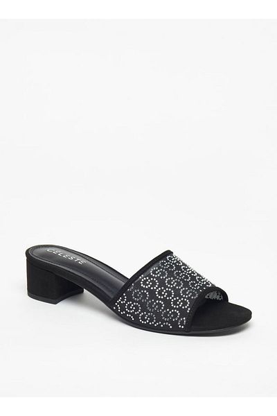 Celeste Women's Embellished Slip-On Sandals with Block Heels