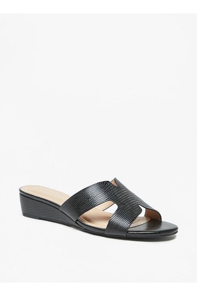 Celeste Women's Textured Slip-On Wedge Heels Slide Sandals