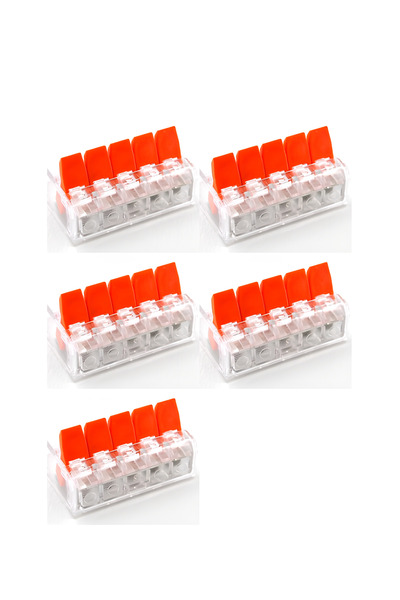 Aksa 5 Adet 5'Li Tırnaklı Kablo Bağlantı Elektrik Buat Klemensi