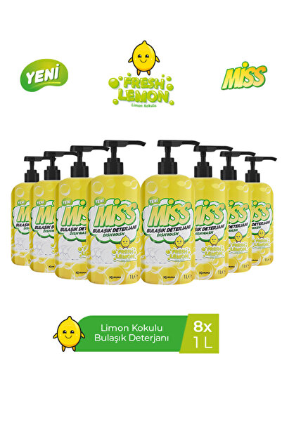 Miss MİSS BULAŞIK DETERJANI LİMON 1 L x 8 ADET