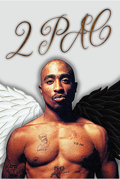 hediyeniburadabul Poster retro din lemn cu tematică Tupac