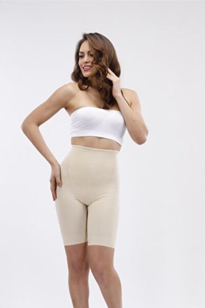 Big Love Kadın Krem Bantlı ve Uzun Paçalı Toparlayıcı ve Sıkılaştırıcı Korse