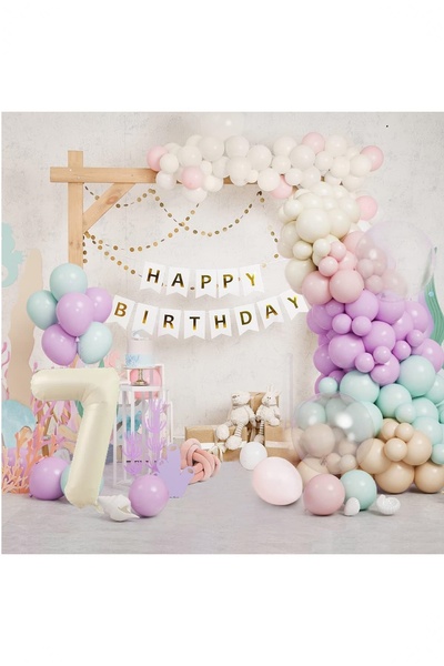 BİDOLUMUTLULUK Happy Birthday Birthday Celebration Balloon Set Party Fun Cele...
