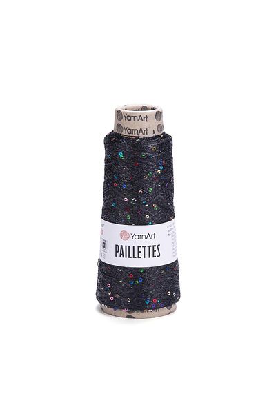 Yarnart PAILLETTES Μαύρο-8010 Σχέδιο με νήματα πλεξίματος στο χέρι