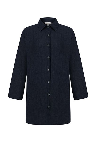 AQUELLA Πουκάμισο παραλίας με υφή Navy Blue