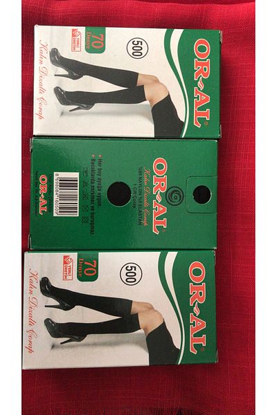 ORAL 500 Women's Black Socks - 70 Denier Mousse Below the Knee, 3 Pieces