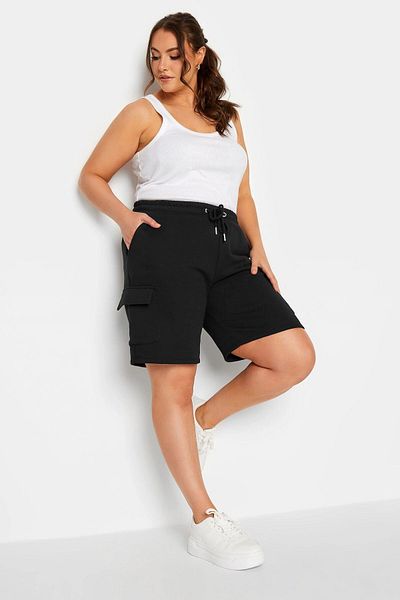 Stil Diva Plus Size - Cargo Jogger Shorts with Pockets and Drawstring Waist144873
