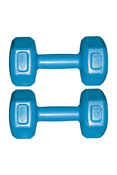 Mocca Style Açık Mavi 3 KG x 2 Adet 6 KG Dambıl Seti 6 KG Dumbell Set