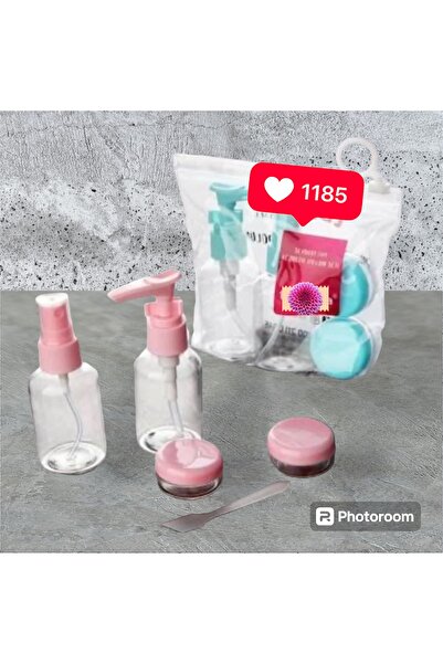 Est Home 5'li Seyahat Tipi Şişe Ve Kutu Seti Pembe