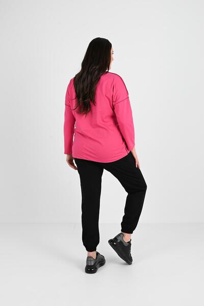 Koza Butik Γυναικείο Σετ φόρμας μεγάλου μεγέθους M Print Detailed 8074-25