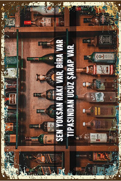 hediyeniburadabul Poster retro din lemn scris