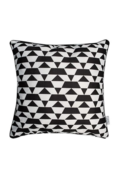 HAMUR غطاء وسادة مزخرف مزدوج الجوانب ريترو KR07 أسود