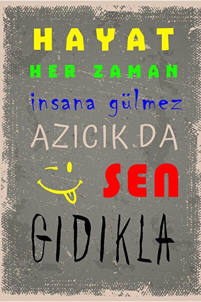 hediyeniburadabul Γραπτή ρετρό ξύλινη αφίσα