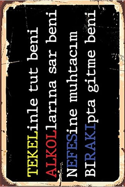 hediyeniburadabul Written Retro Wooden Poster