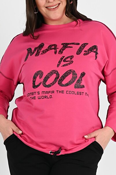 Koza Butik Γυναικείο Σετ φόρμας μεγάλου μεγέθους M Print Detailed 8074-25