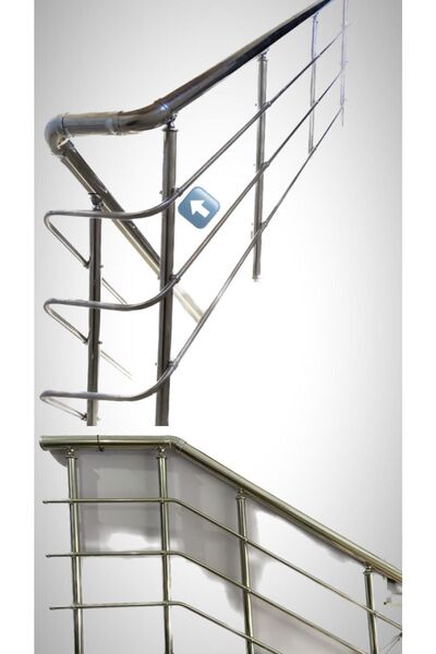 Metaş 304 Kalite Paslanmaz Krom Merdiven Korkuluk 100 cm