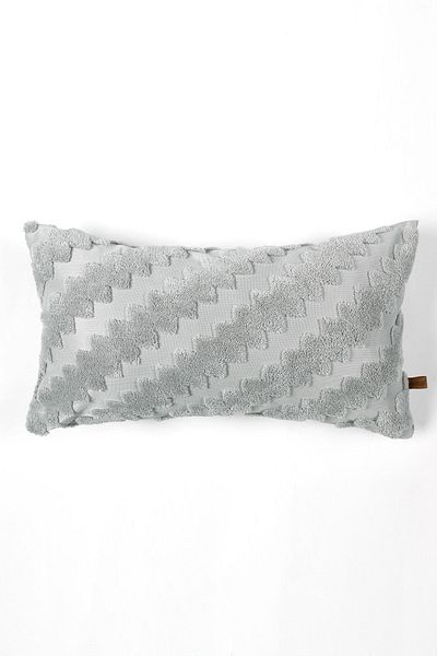 HAMUR Husă de pernă decorativă dreptunghiulară cu design special boem, gri zigzag