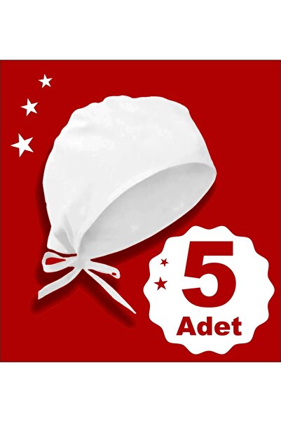 enmalife Baskısız Beyaz Bone, 5 li set Bone | Özel Tasarım Aşcı ve Doktor Bon...