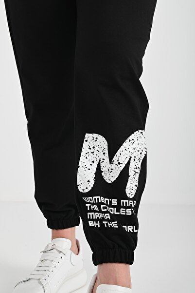 Koza Butik Γυναικείο Σετ φόρμας μεγάλου μεγέθους M Print Detailed 8074-25