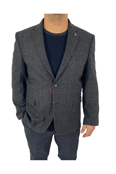 dcn giyim 1985 Erkek Ekoseli 4 Drop Tek Ceket -TCM1