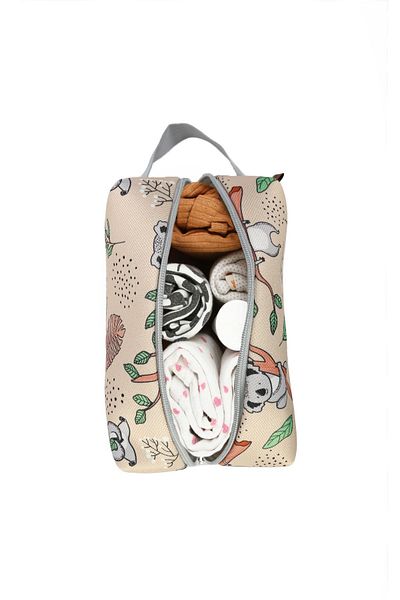 HAMUR Zippered Dirty Clean And Wet Dry Baby Laundry Clothes Outfit Multi-Purpose Makeup Bag Koala