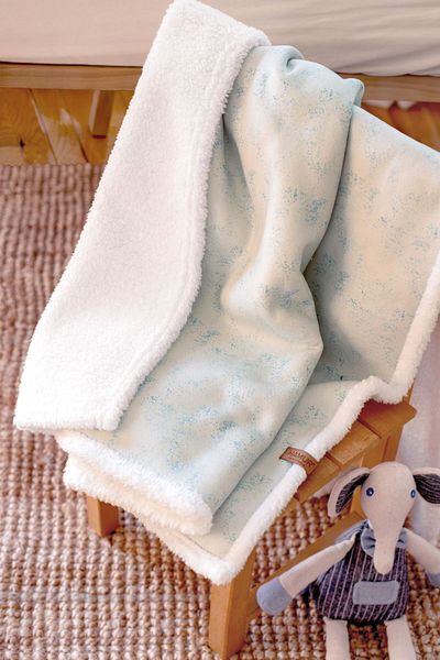 HAMUR Green Fluffy Baby Blanket - 80X100 cm Sheepskin