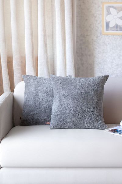 HAMUR Škandinávsky bohémsky 2-dielny poťah na vankúš Teddy Puffy Throw šedý