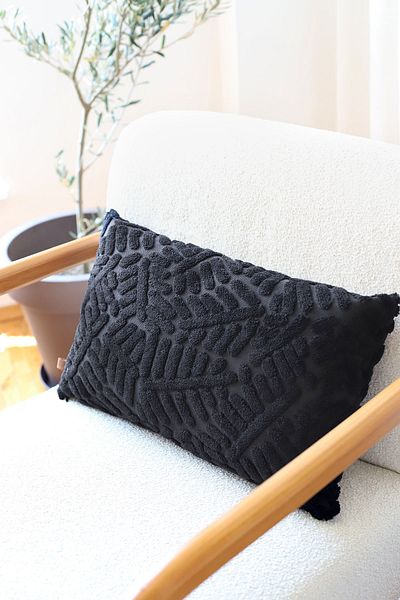 HAMUR Husă de pernă decorativă dreptunghiulară cu model Punch Punch cu design special boem Forest Black