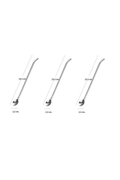 kitchenboost 3-Piece Steel Long Spoon Set - Mocca Latte and Bar Spoon