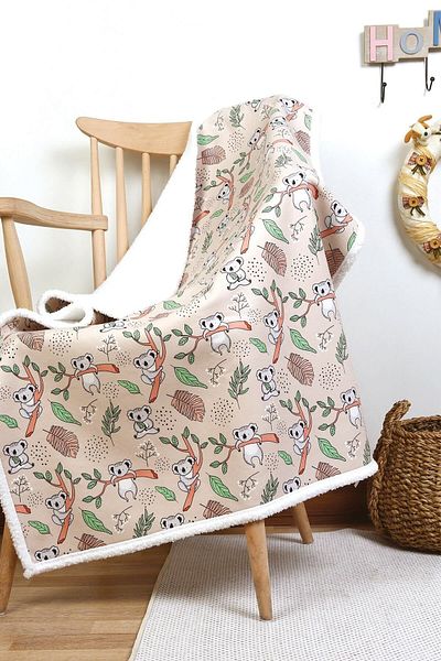 HAMUR Fluffy Baby Blanket 80x100 Cm Koala Sheep Hair Blanket