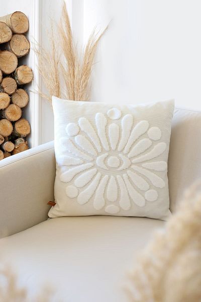 HAMUR Bohemian Special Design Punch Punch Pattern Διακοσμητικό κάλυμμα μαξιλαριού ριχτάρι Boho Cream