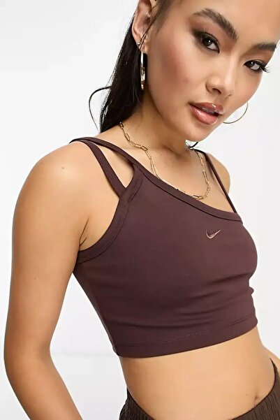 Nike Sportswear Everyday Modern Crop Kesim Kadın Kahverengi Atlet
