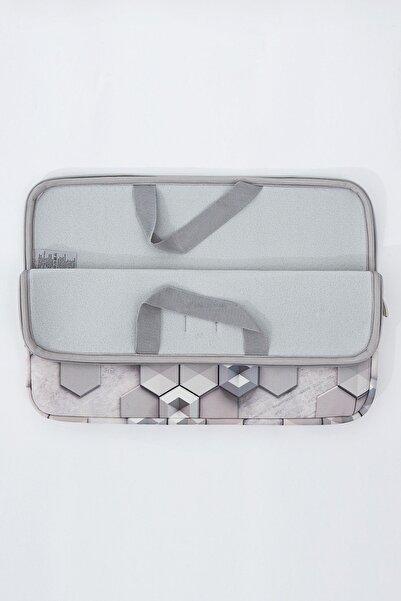 HAMUR حقيبة كمبيوتر محمول رمادية للجنسين 15 بوصة