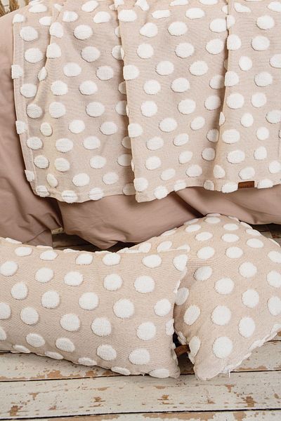 HAMUR Bed Runner Throw Pillow Set Bohemian Punch Punch Pattern Bedspread Point Beige