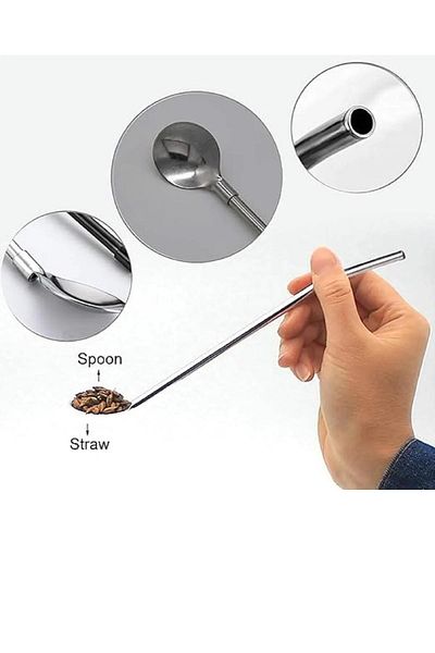 kitchenboost 3-Piece Steel Long Spoon Set - Mocca Latte and Bar Spoon